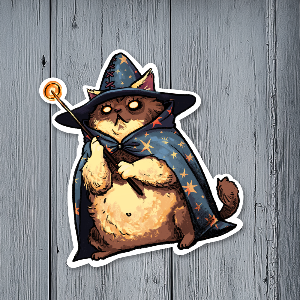 Wizard Cat of Mild Chaos - vinyl sticker