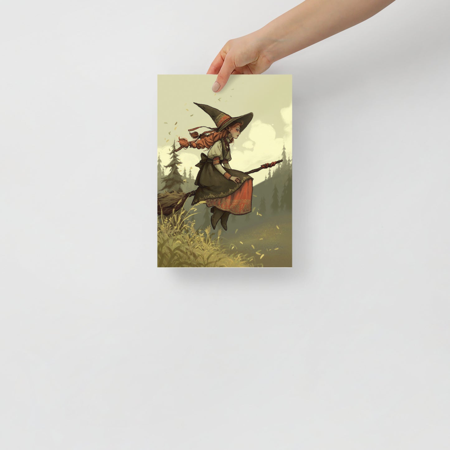 Flight on a broomstick - art print