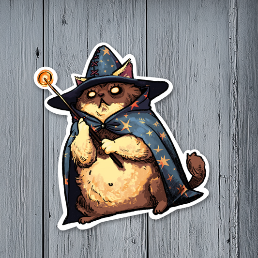 Wizard Cat of Mild Chaos - vinyl sticker
